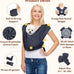 anccoplus charcoal black hands-free front facing small dog carrier with adjustable size
