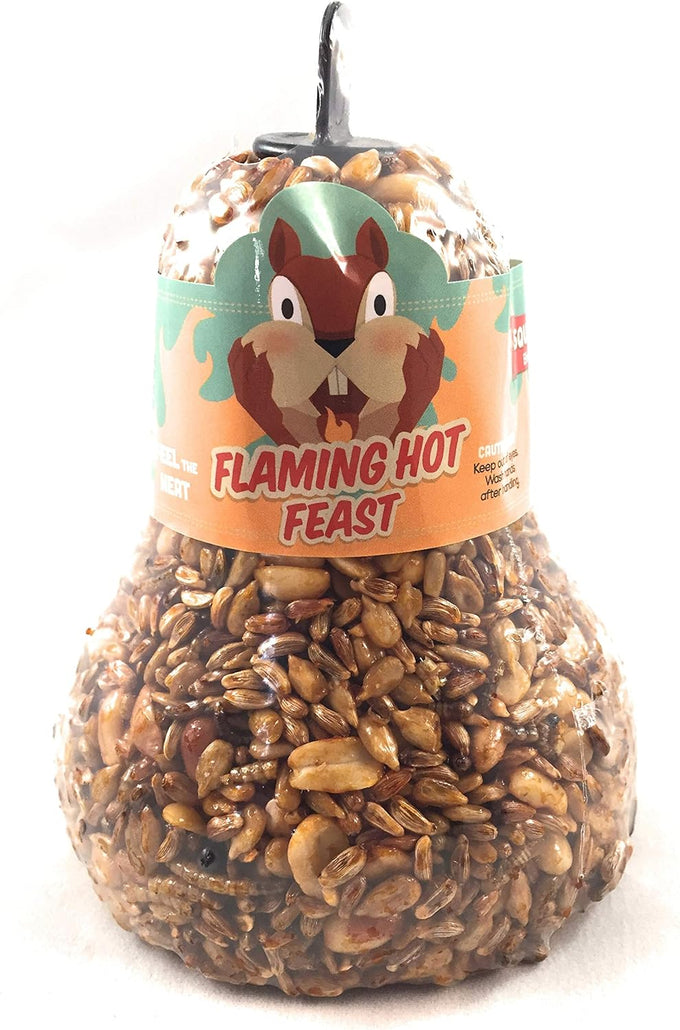 Mr. Bird 4-PACK Flaming Hot Feast Bird Seed Bell - 5 Inch x 4 Inch Wild Bird Deterrent