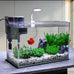 3-gallon glass small fish tank starter kit with high-efficiency filter and led lights lid