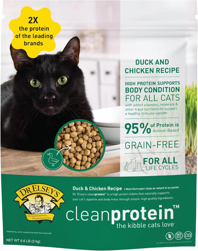 Dr. Elsey's cleanprotein Duck Cat Kibble 2 lb. Bag - High Protein, Grain Free, Gluten Free