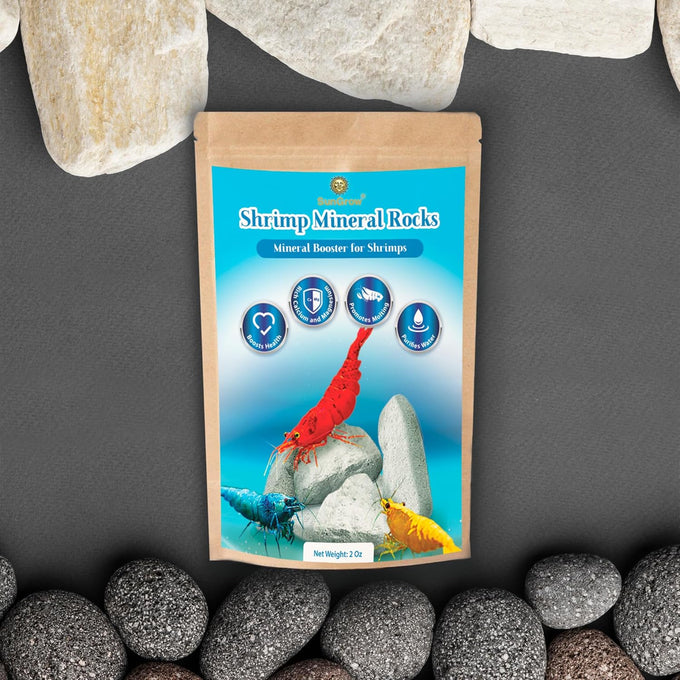 SunGrow Shrimp Rocks for Crayfish, Hermit Crab, Snails, Aquarium Decor, Crystal Red, Amano, Ghost Shrimps, Nano Tank Accessories