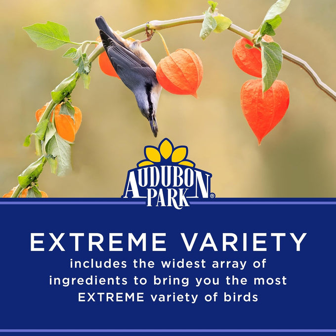 Audubon Park extreme variety wild bird seed for outside feeders, 15-lb. bag, year-round use