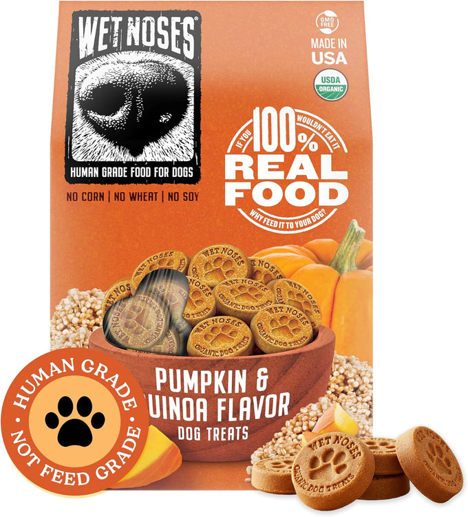 Organic Crunchy Dog Treats Grain-Free, All-Natural, Human-Grade, Non-GMO, 14oz (2 Pack)