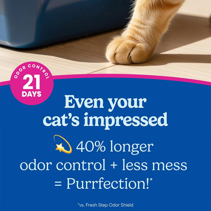 fresh step advanced clean paws low-tracking clumping litter with febreze freshness, 37 lbs, 2 x 18.5 lb, multi cat formula