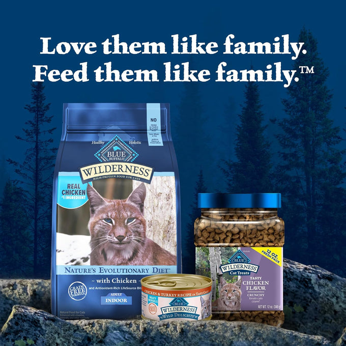 Blue Buffalo Wilderness natural adult dry cat food for indoor cats, high-protein, chicken, 5-lb bag