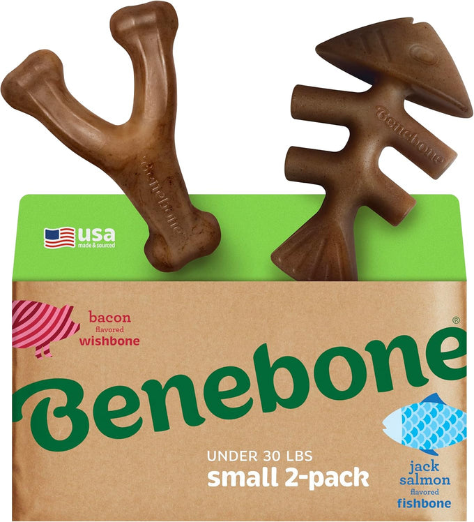 Large Benebone Dog Toys 4-Pack, Durable Made in USA for Aggressive Chewers