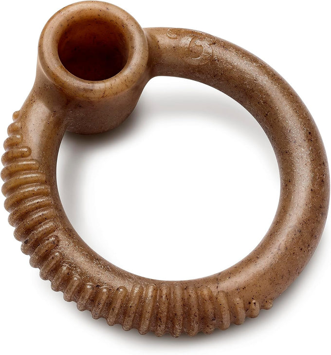 Benebone ring Durable USA made Medium Real Bacon Dog Chew Toy for Aggressive Chewers