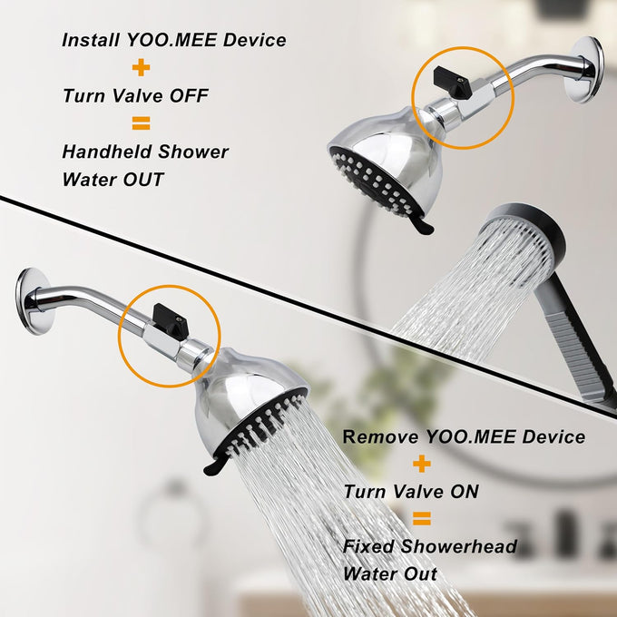 Yoo.mee Pets Shower Attachment Quick Connect Tub Spout Front Diverter Portable Pets Cleaning