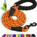 Taglory 6 ft rope dog leash with padded handle and reflective threads for medium large dogs, 1/2 inch, black