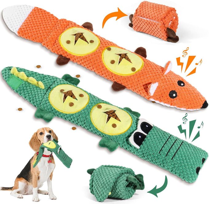 2 Pack Dog Toys for Aggressive Chewers - Interactive Dog Toys with Squeaker & No Stuffing