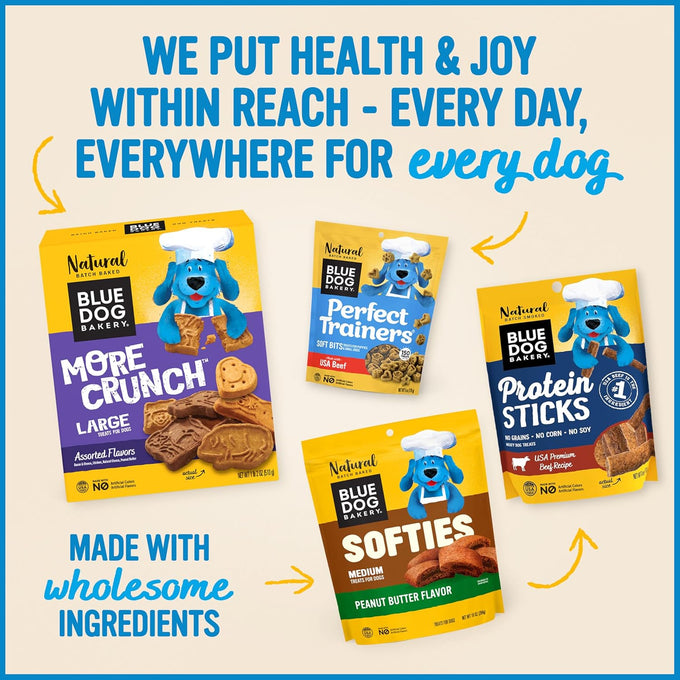 blue dog bakery assorted flavors natural dog treats 18oz box more crunch low fat non-gmo made in usa