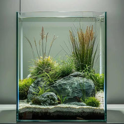 Vimvins 3 gallon ultra white glass fish tank for small aquariums with betta, snails, shrimp and aquatic plants