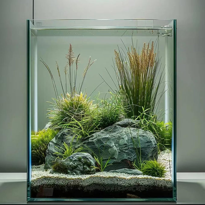 Vimvins 3 gallon ultra white glass fish tank for small aquariums with betta, snails, shrimp and aquatic plants