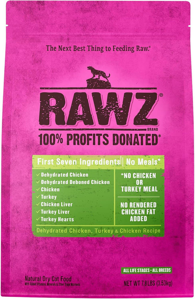 Rawz Real Rabbit Dry Food for Cats Made in USA, Freeze Dried Coating, 1.75 Pounds, No Fillers, Made in USA