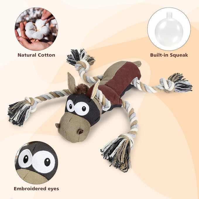 iokheira auburn dog toys for aggressive chewers, tough indestructible squeaky toys for large dogs