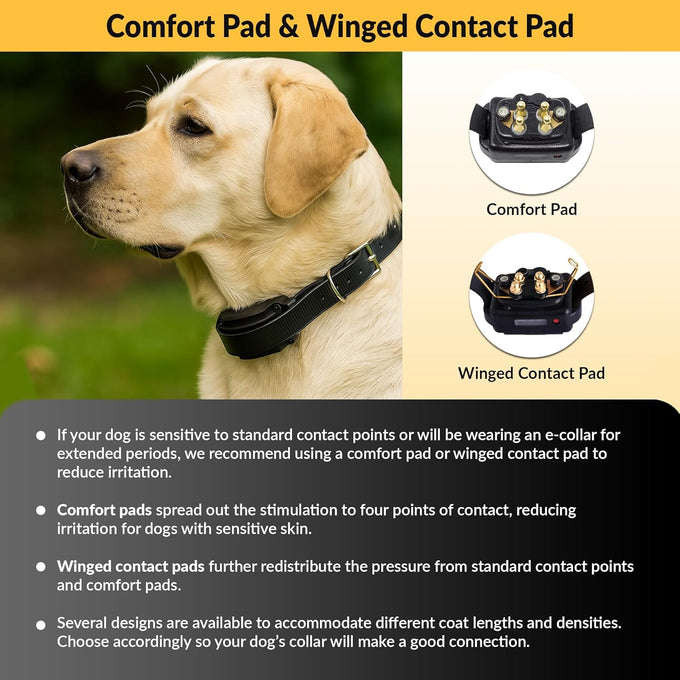 educator cpad-011 winged brass contact pads for dog training collar receivers, fits rx-090 rx-120 rx-1000, for long & thick coat dogs