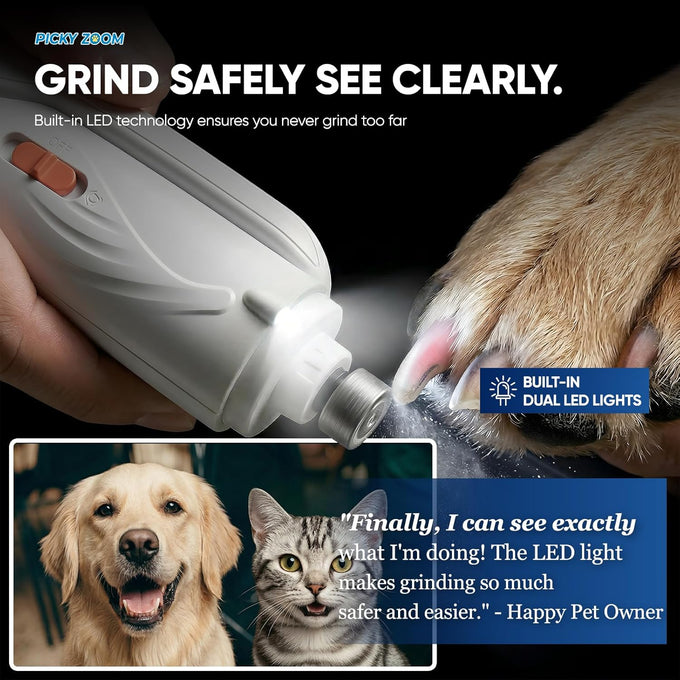 2-in-1 dog & cat nail clippers with light, sharp blade, painless quiet pet nail claw trimmers for small medium large pets