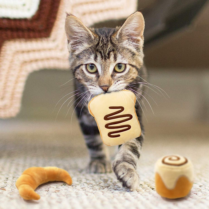 ciyvolyeen bread catnip toys 6 pack for indoor interactive kittens chew bite kick toys