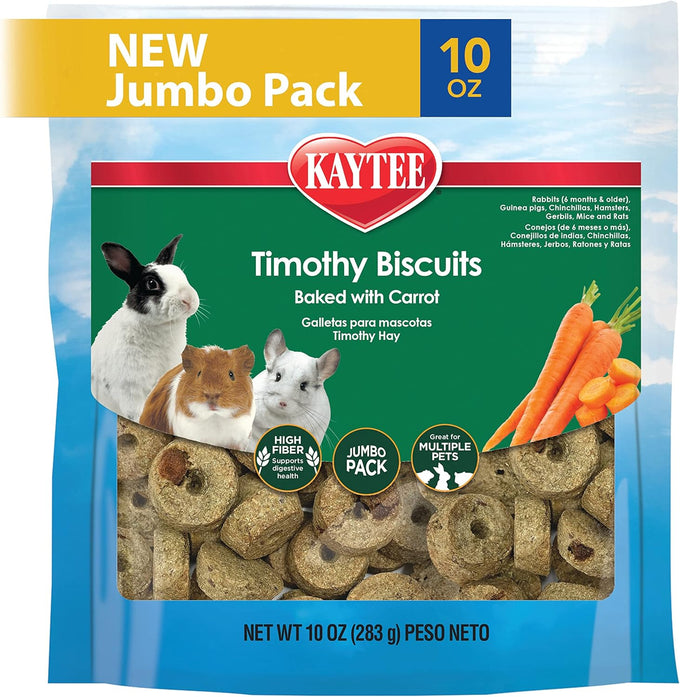 Kaytee timothy biscuits baked treats for pet guinea pigs, rabbits, and other small animals, 4 oz, apple flavor