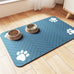 Absorbent Pet Feeding Mat with Waterproof Backing for Food and Water Bowls - 20"x12" Striped Dark Gray