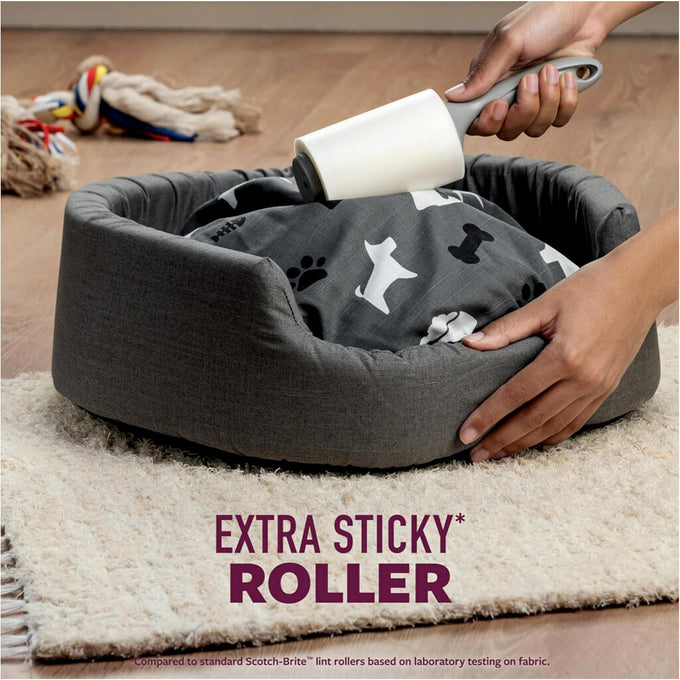 scotch-brite pet hair pickup extra sticky lint roller, 1 pack, 95 adhesive sheets
