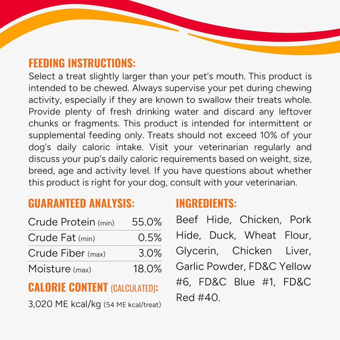 Good 'n' Fun Triple Flavor Kabobs Dog Chews, 24 Ounces, Beef Hide, Chicken, Pork Hide, Duck, Chicken Liver
