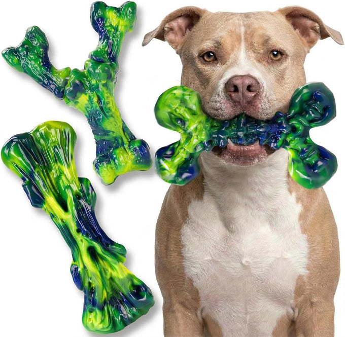 Kseroo bacon flavored nylon dog chew toys 3-pack for medium large dogs 25-90lbs brown XL