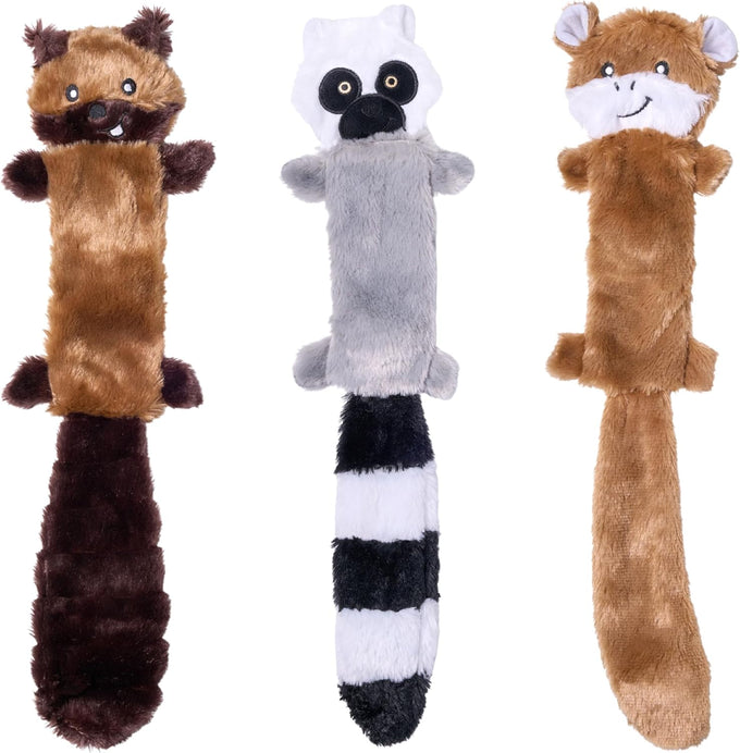 zippypaws-skinnypeltz-stuffing-free-large-medium-dog-toys-squeaky-plush-fox-raccoon-squirrel
