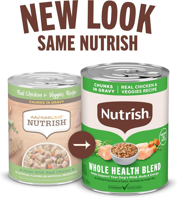Nutrish Real Chicken & Veggies Wet Dog Food, 13oz, 12 Pack