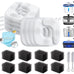 Veken 8-pack cat water fountain filters & pre-filter sponges for 50oz-108oz automatic pet fountains