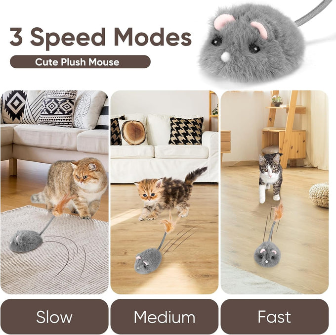 Pawingcat Remote Control Cat Toy Interactive Rechargeable Feline Toy for Indoor Cats 3-Speed Adjustment