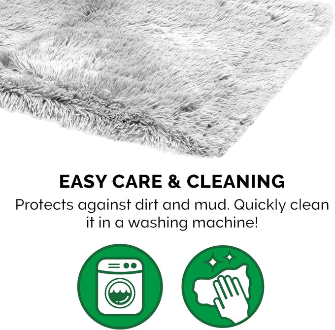 FurHaven waterproof throw blanket for dogs and indoor cats, reversible, extra large, mist gray, faux fur and velvet
