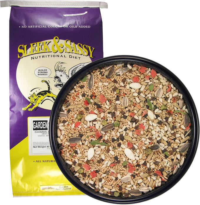 Sleek & Sassy 4 lbs no sunflower bird food for lovebirds, cockatiels, quaker parrots, and small conures with all natural ingredients