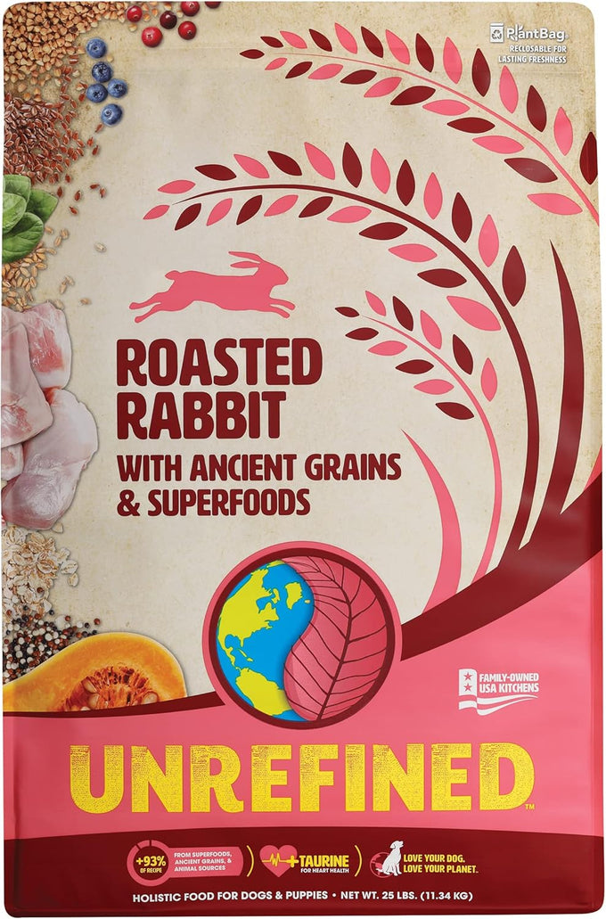 Earthborn Holistic Venture Unrefined Roasted Rabbit Dog Food with Ancient Grains & Superfoods, 4 lb, Cage-Free, No Fillers