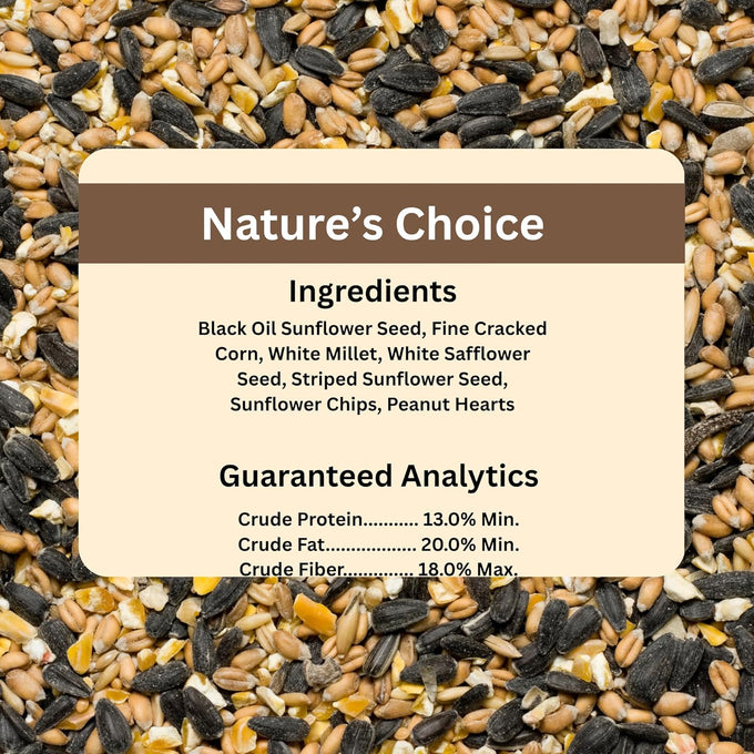 Blue Seal Nature's Choice Wild Bird Seed | 8 Pound Bag | High Energy Mix, No Filler | Shell-Free, Made in USA