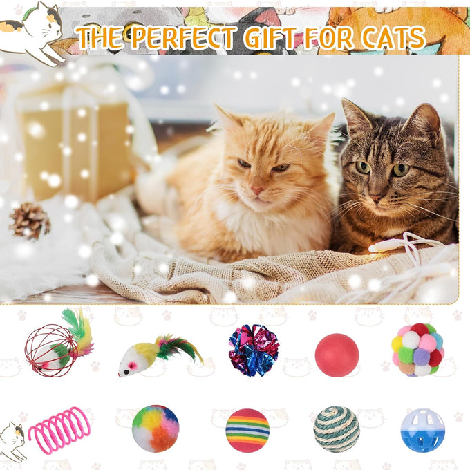shappy 150 pcs assorted cat toys for indoor cats bulk kitten toys pack variety gift