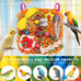 Bird toys for small & medium parrots - natural foraging & shredding cage hanging toys with seagrass mat, starfruit, loofah slices, 1 pc