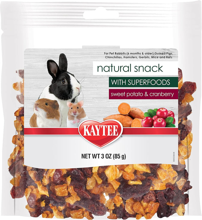 Kaytee natural pet snack for guinea pigs, rabbits, hamsters, and small animals, apple & carrot, 2.5 ounces