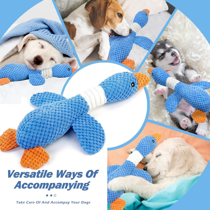 Vitscan upgraded goose indestructible dog toys for aggressive chewers, small to large breeds, crinkle squeaky plush toys