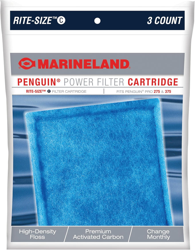Marineland Rite-Size Penguin Bio-Wheel Filter Cartridges, C-Size, 6-Count, Replacement, US Made