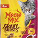 Meow Mix savory chicken flavor gravy bursts dry cat food, 3 lb bag, crunchy kibble with real gravy