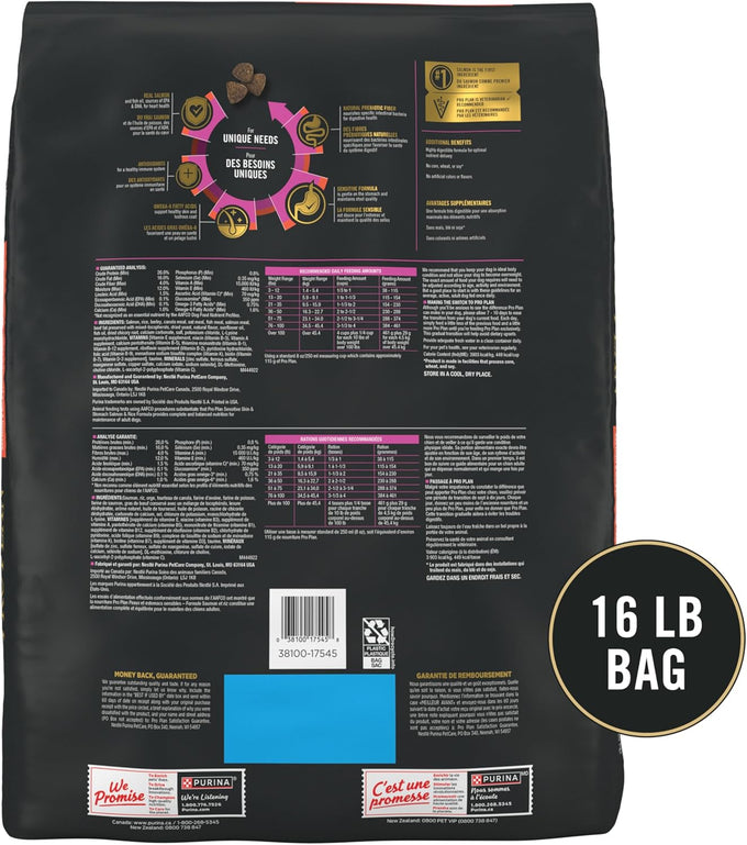 Purina Pro Plan Adult Dry Dog Food, Salmon & Rice, Sensitive Skin
