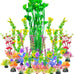 aquaneat artificial fish tank plants, 15.5 inch purple decorations, 2pcs, plastic aquarium accessories large