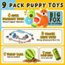 Zeaxuie 9-pack puppy toys bundle for small dogs, teething toys, squeaky plush and rope chew toys