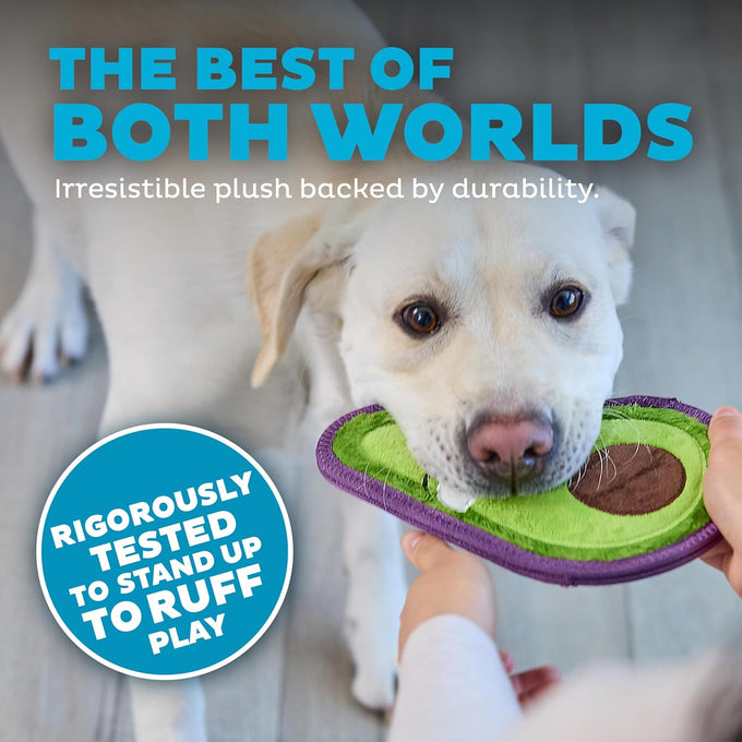 Outward Hound Medium Avocado Green Tough Skinz Durable Squeaky Dog Toy, Two Layers for Chew-Resistant Play