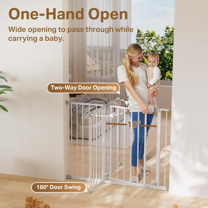 InnoTruth 29.5–40.75" baby gate with dual lock, 30" tall dog gates for doorways & hallways
