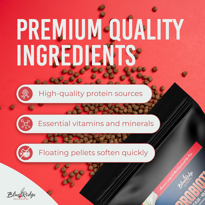 Blue Ridge Probiotic Plus 3/16" Floating Pellet Koi Food, 5lb, for Immunity and Digestion