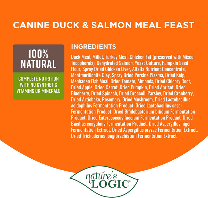 Nature's Logic 100% Natural Duck & Salmon Dry Dog Food, 13lbs