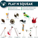 OurPets Teathered & Feathered Play Wand Cat Toy for All Breed Sizes with Real Bird Chirping Sound and Cosmic Catnip
