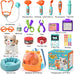 TUZT 17PCS Interactive Electric Cat Veterinarian Playset for Kids Birthday Gifts